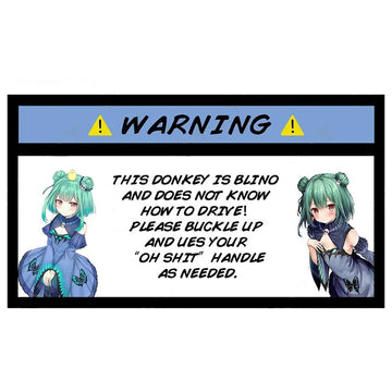 Virtual YouTuber 'Uruha Rushia | Warning Sign' Vinyl Car Sticker