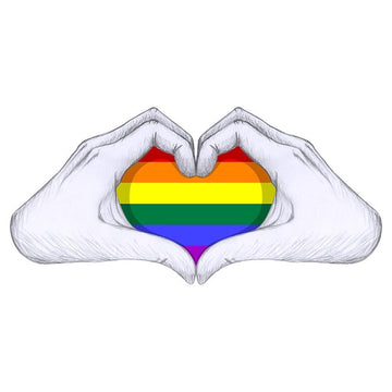 LGBTQ+ 'Heart Hand' Vinyl Car Sticker