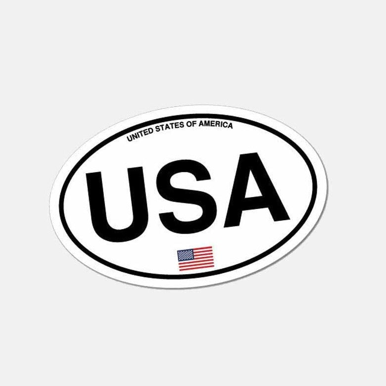 American Flag 'USA Country Code | Oval' Vinyl Car Sticker