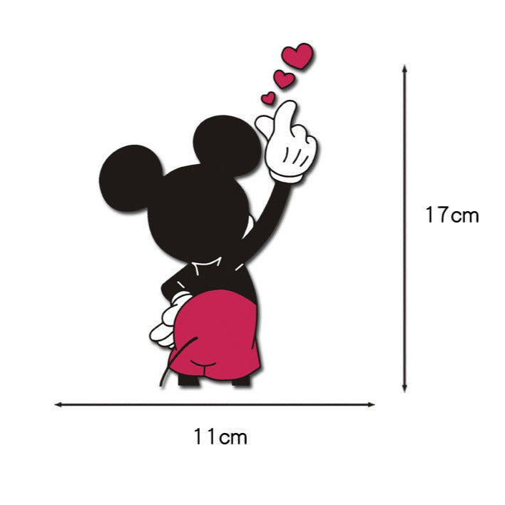 Mickey Mouse 'Mickey Back | Hand Heart' Vinyl Car Sticker
