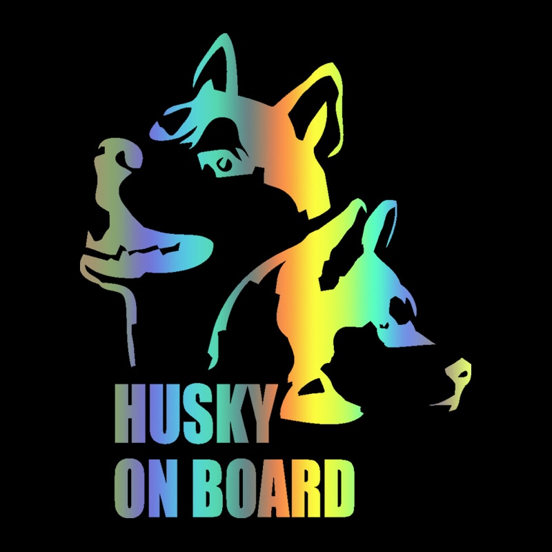 Husky On Board 'Two Dogs' Vinyl Car Sticker