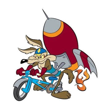 Looney Tunes 'Coyote | Rocket Bike | Left' Vinyl Car Sticker