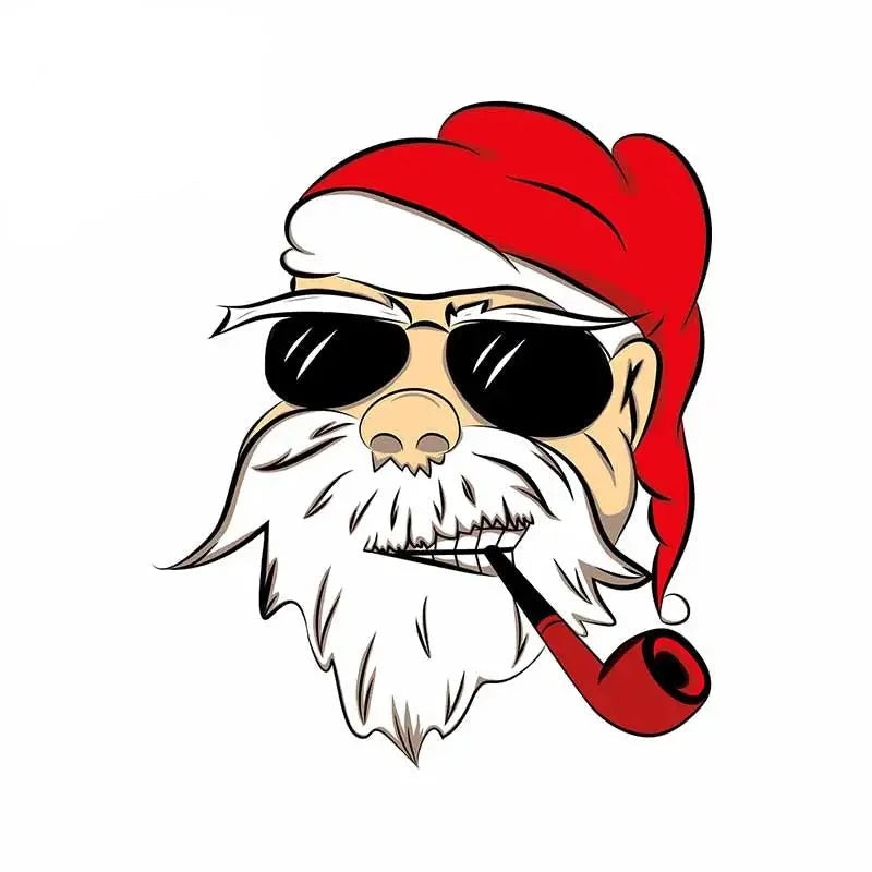 Christmas 'Santa Claus | Shades and Pipe' Vinyl Car Stickers