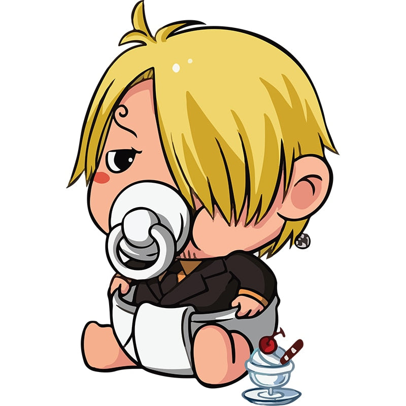 One Piece 'Baby Sanji | Sucking Pacifier' Vinyl Car Sticker