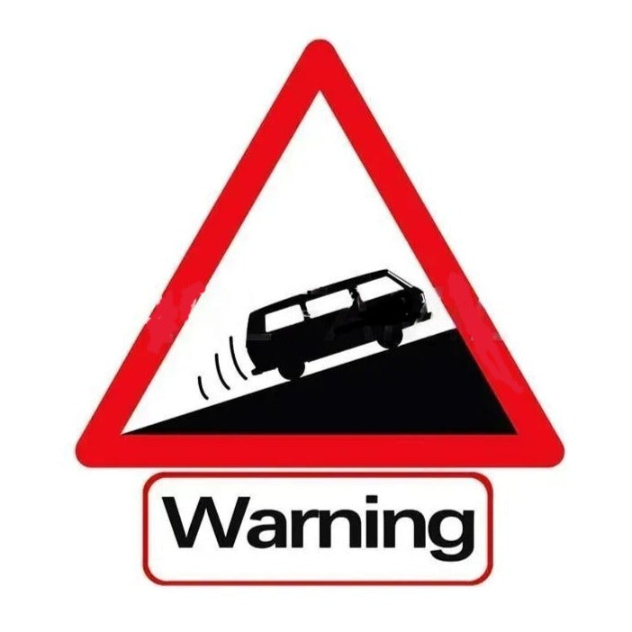 Steep Ascent 'Warning | Campervan' Vinyl Car Sticker