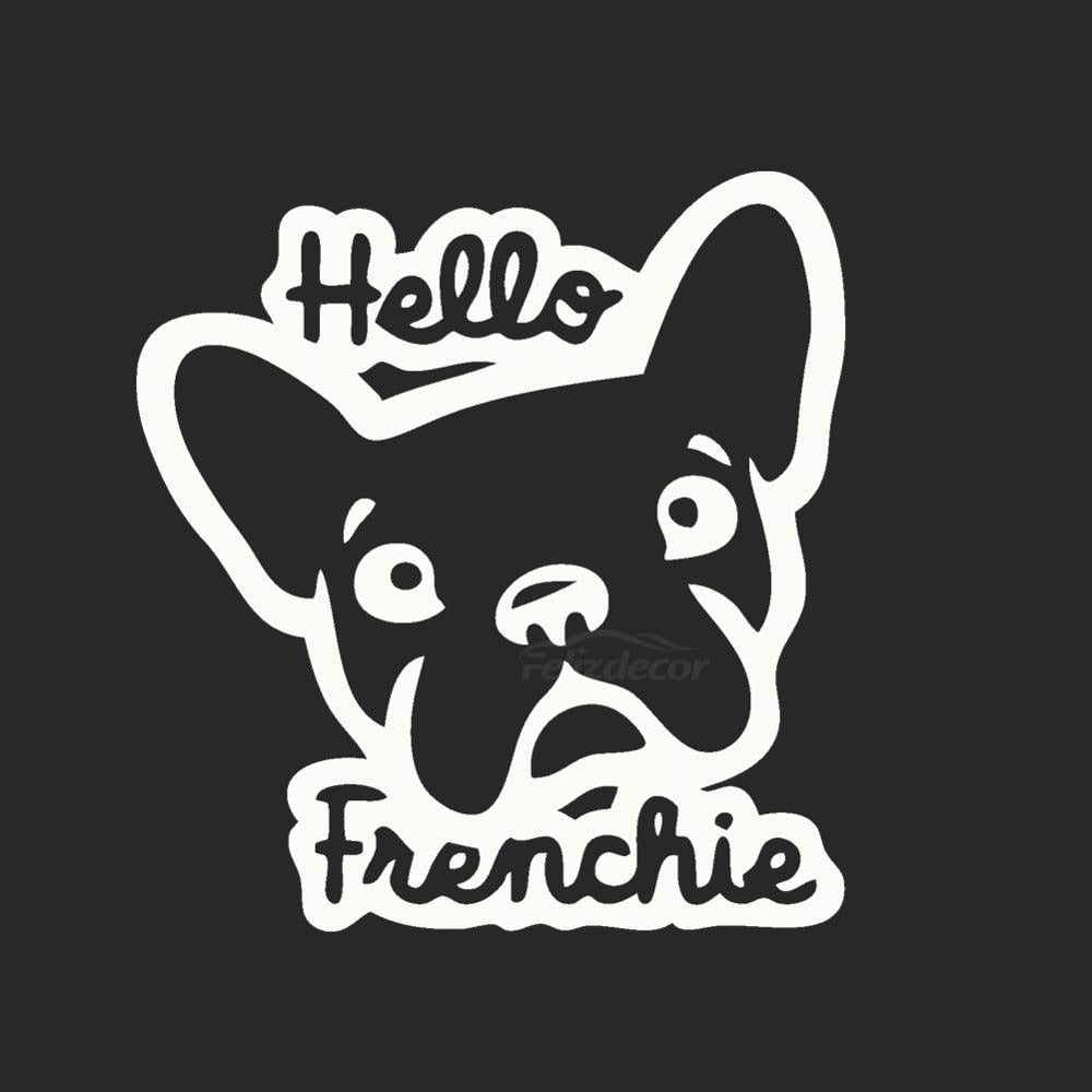 Cute 'Hello Frenchie' Vinyl Car Stickers