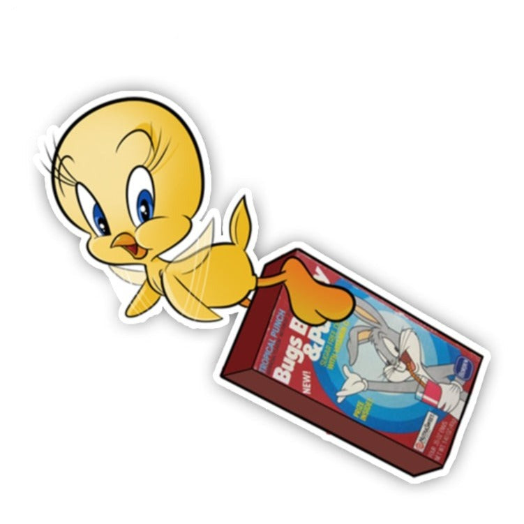 Looney Tunes 'Flying Tweety Bird | Tropical Punch Box' Vinyl Car Sticker