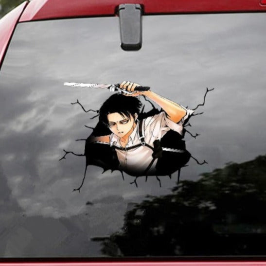 Attack on Titan 'Levi Ackerman | Raised Sword' Car Window Vinyl Sticker