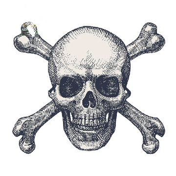 Skull 'Crossbones' Vinyl Car Sticker