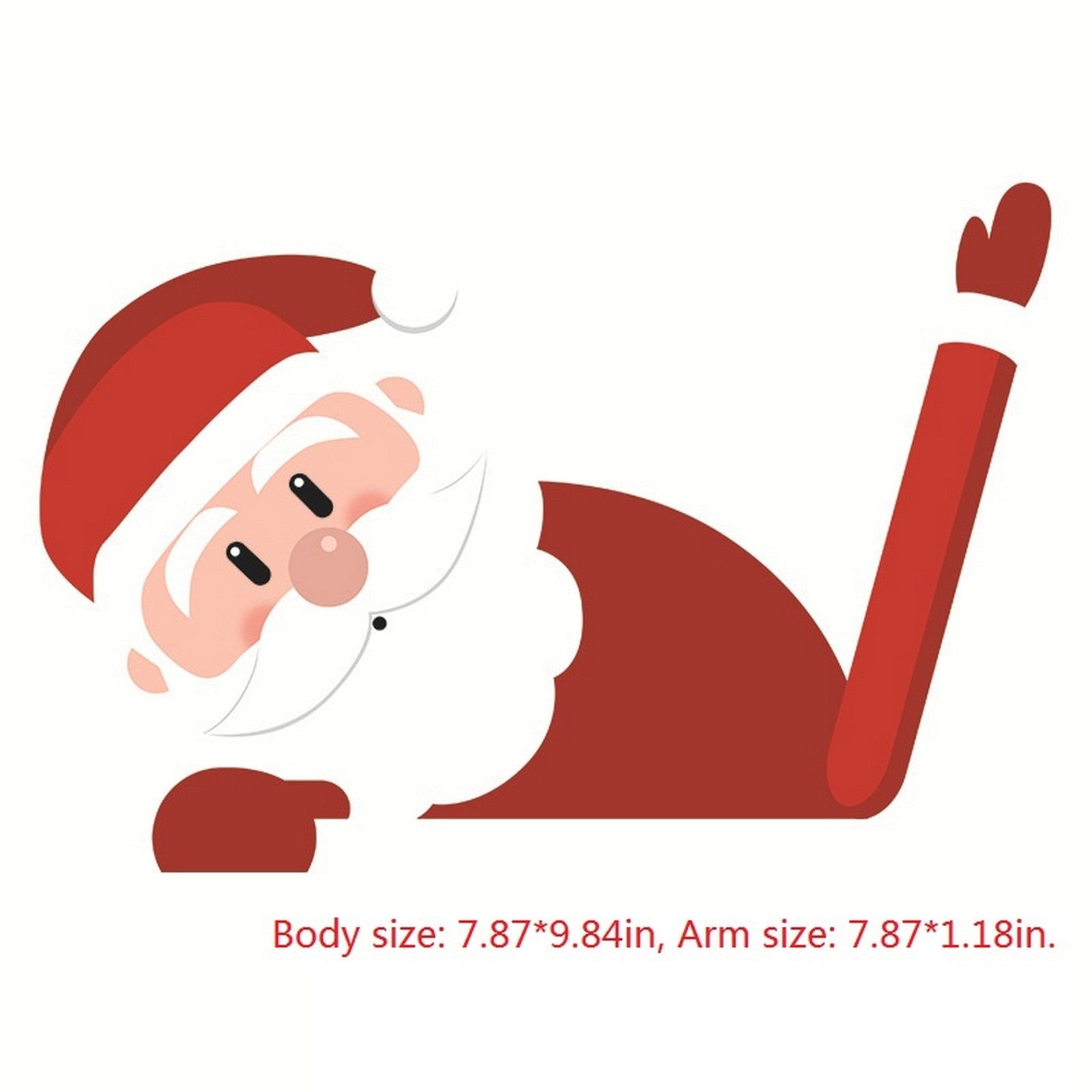 Santa Claus 'Peeking Through | Arm Waving' Vinyl Car Wiper Sticker
