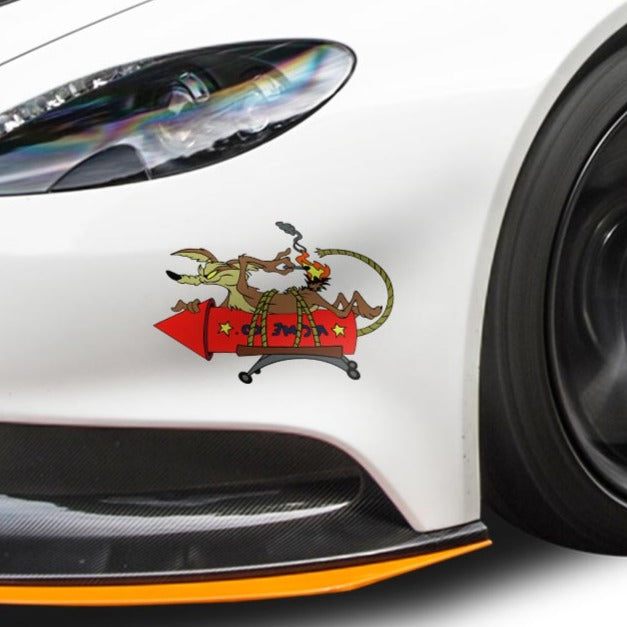 Looney Tunes 'Coyote | Aiming Rocket | Left' Vinyl Car Sticker