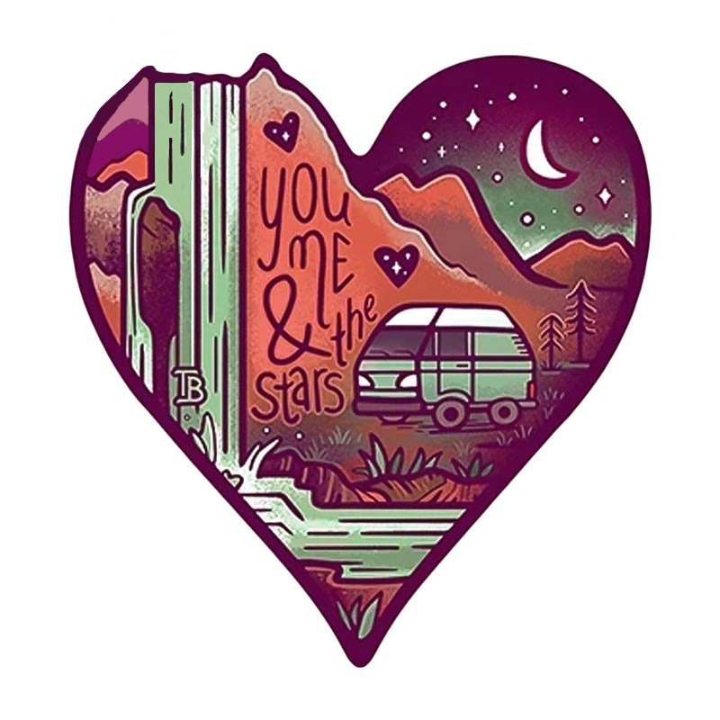Heart Night 'You Me and The Stars' Vinyl Car Sticker