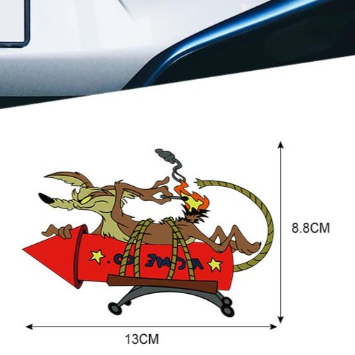 Looney Tunes 'Coyote | Aiming Rocket | Left' Vinyl Car Sticker