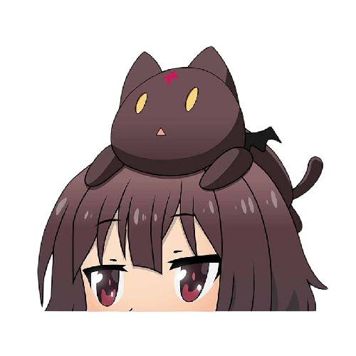 KonoSuba 'Megumin And Chomusuke | Peeking | 2.0' Vinyl Car Peeker Sticker