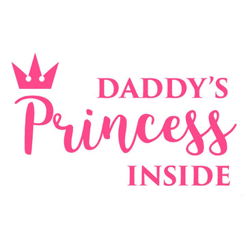 Pink Crown 'Daddy's Princess Inside' Vinyl Car Sticker