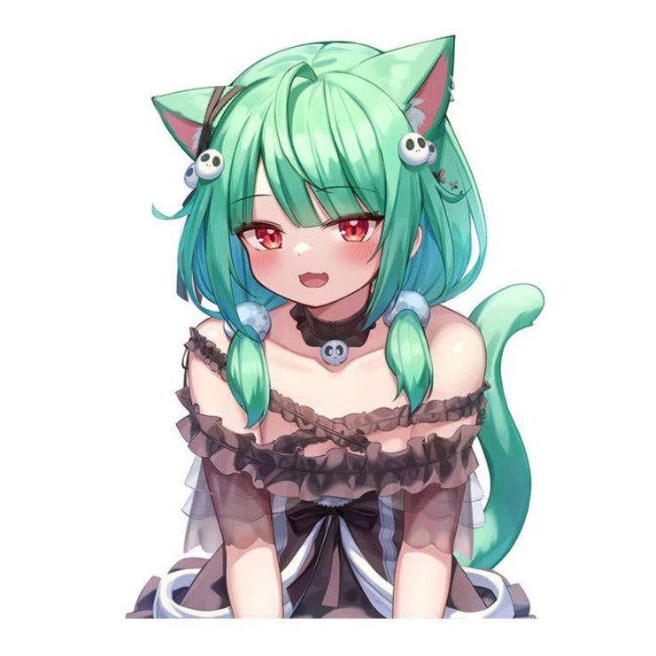 Virtual YouTuber 'Uruha Rushia | Cat Ears' Vinyl Car Sticker