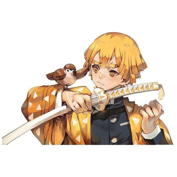 Demon Slayer 'Zenitsu And Chuntaro | Holding Sword' Vinyl Car Sticker
