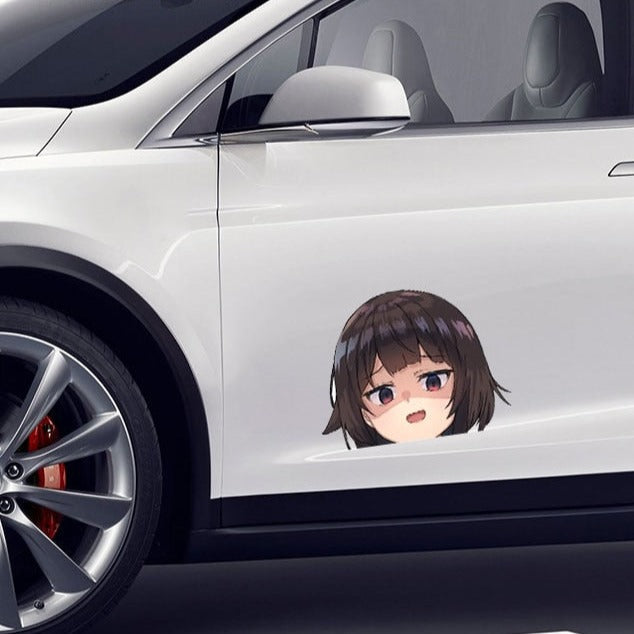 KonoSuba 'Young Megumin Face' Vinyl Car Peeker Sticker