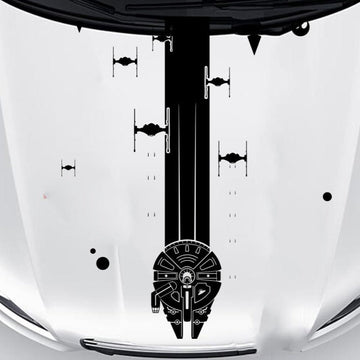 Star Wars 'Millennium Falcon And Tie Fighters' Vinyl Car Sticker