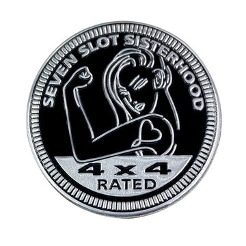 Seven Slot Sisterhood 4x4 Rated 'Strong Girl' Metal Car Sticker