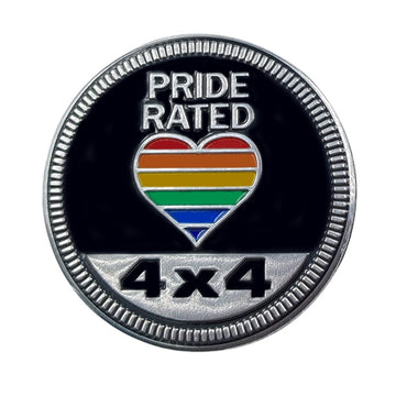 Pride Rated 4x4 'Rainbow Heart' Metal Car Sticker
