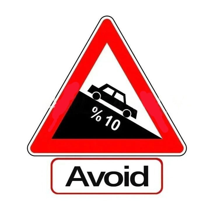 Steep Descent  'Avoid | Ten Percent | Car' Vinyl Car Sticker