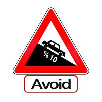 Steep Descent  'Avoid | Ten Percent | Car' Vinyl Car Sticker
