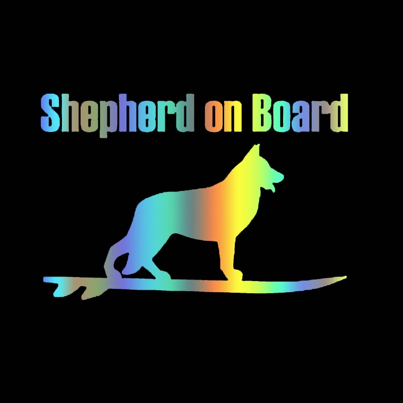 Shepherd On Board 'Surfing' Vinyl Car Sticker