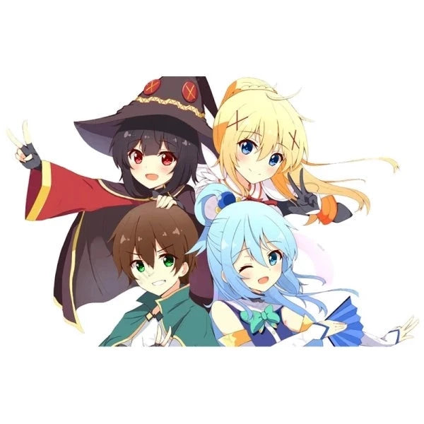 KonoSuba 'Megumin-Darkness-Kazuma-Aqua | Posing' Vinyl Car Sticker