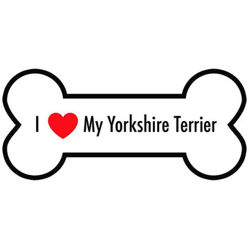 I Heart My Yorkshire Terrier 'Dog Bone' Vinyl Car Sticker