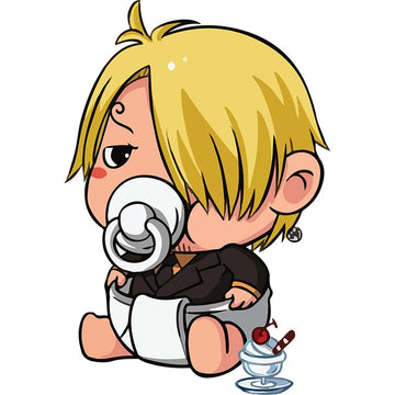 One Piece 'Baby Sanji | Sucking Pacifier' Vinyl Car Sticker