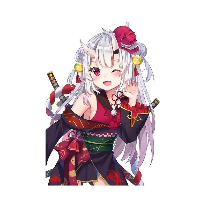 Virtual YouTuber 'Nakiri Ayame | Winks and Rawr Pose' Vinyl Car Sticker