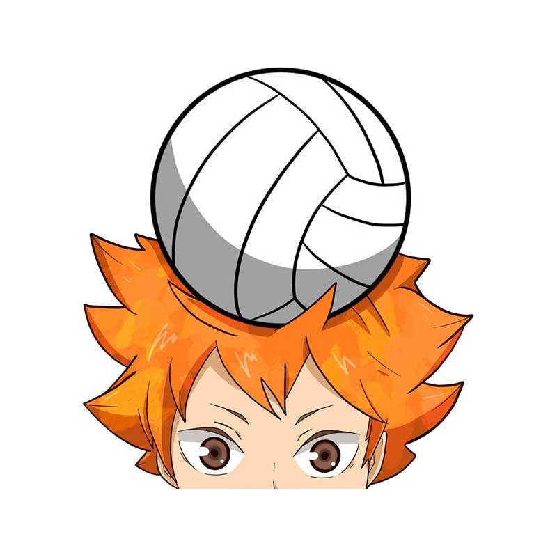 Haikyu!! 'Shoyo Hinata | Ball On Head' Vinyl Car Peeker Sticker
