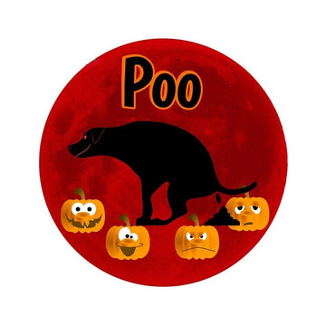 Halloween 'Black Dog | Poo And Pumpkins' Vinyl Car Sticker