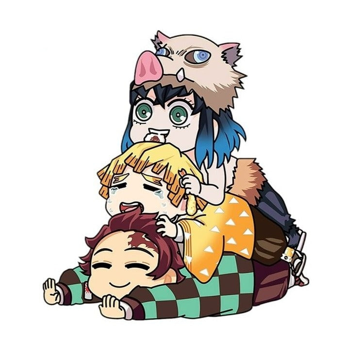 Demon Slayer 'Tanjiro-Zenitsu-Inosuke | Playing' Vinyl Car Sticker