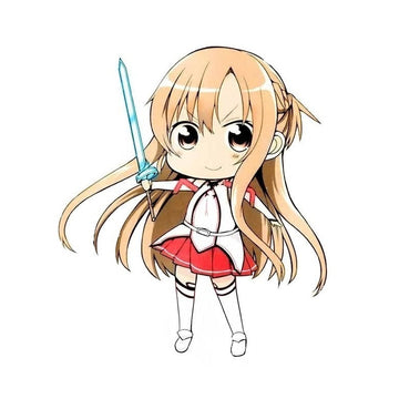 Sword Art Online 'Chibi Asuna | Lambent Light Rapier' Vinyl Car Sticker