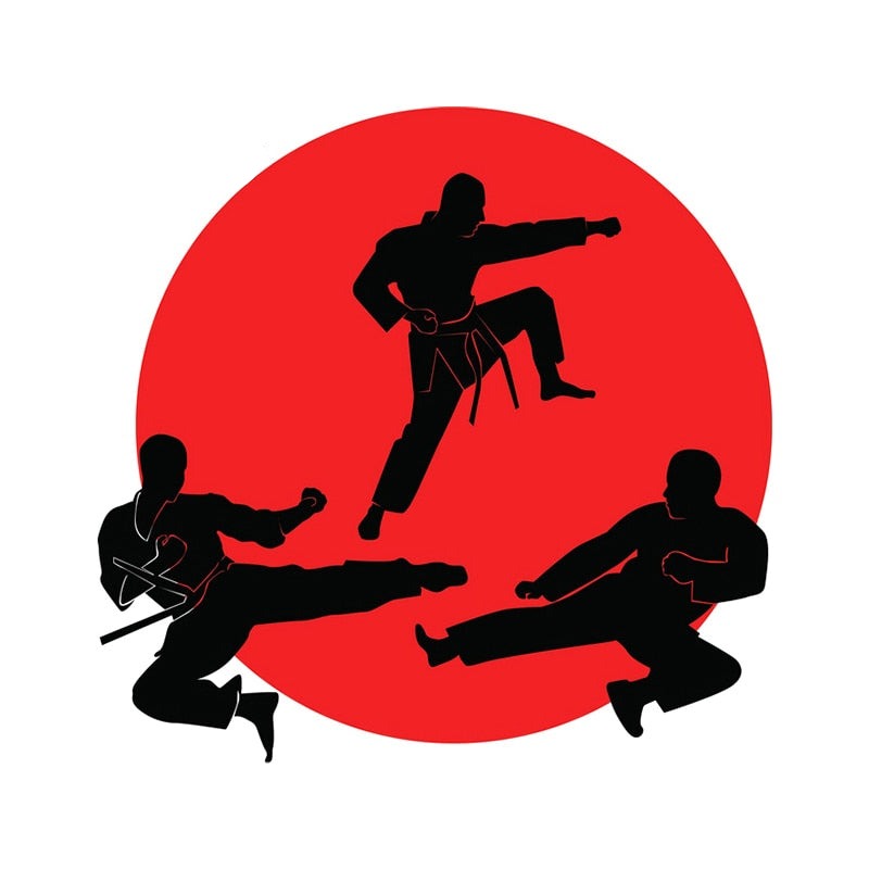 Jiu Jitsu 'Kicking Fighting Stance' Vinyl Car Sticker