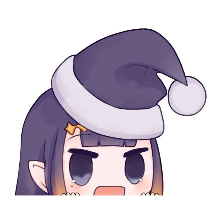 Virtual YouTuber 'Ninomae Ina'nis | Purple Hat' Vinyl Car Peeker Sticker