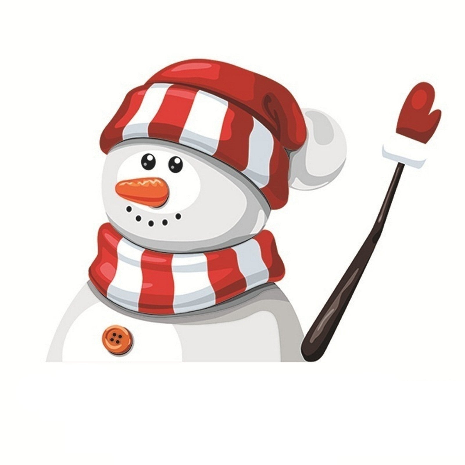 Snowman 'Christmas Hat | Arm Waving' Vinyl Car Wiper Sticker