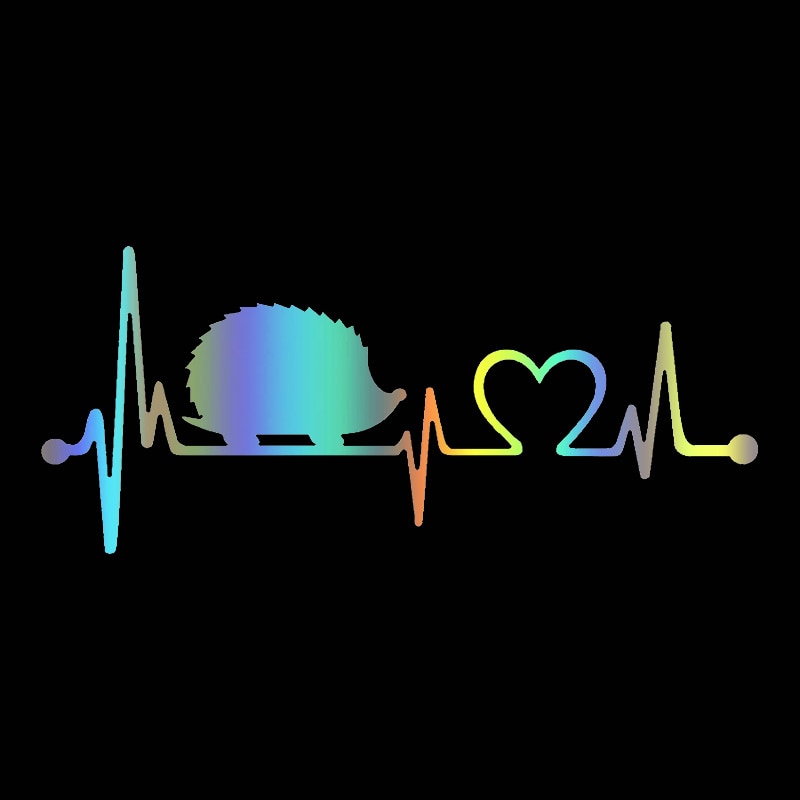 Hedgehog 'Heartbeat Lifeline' Vinyl Car Sticker