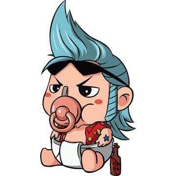One Piece 'Baby Franky | Sucking Pacifier' Vinyl Car Sticker