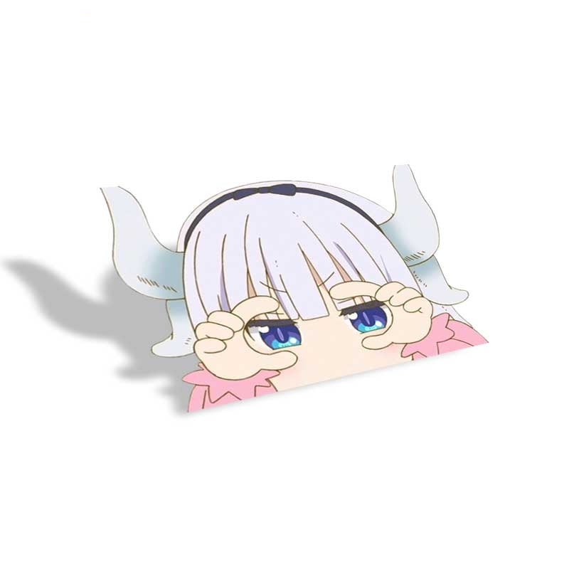 Miss Kobayashi's Dragon Maid 'Kanna | Peeking' Vinyl Car Peeker Sticker
