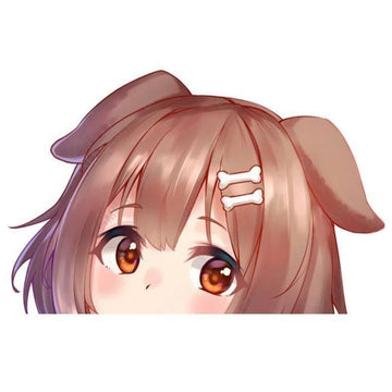Virtual YouTuber 'Cute Young Inugami Korone' Vinyl Car Peeker Sticker