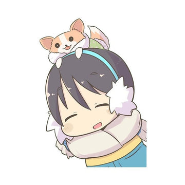 Laid-Back Camp 'Ena Saito and Chikuwa' Vinyl Car Peeker Sticker