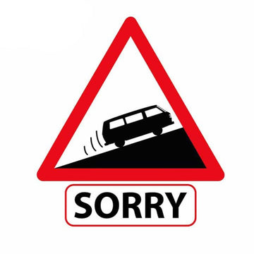 Steep Ascent 'Sorry | Campervan' Vinyl Car Sticker