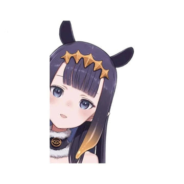 Virtual YouTuber 'Ninomae Ina'nis | Staring' Vinyl Car Peeker Sticker