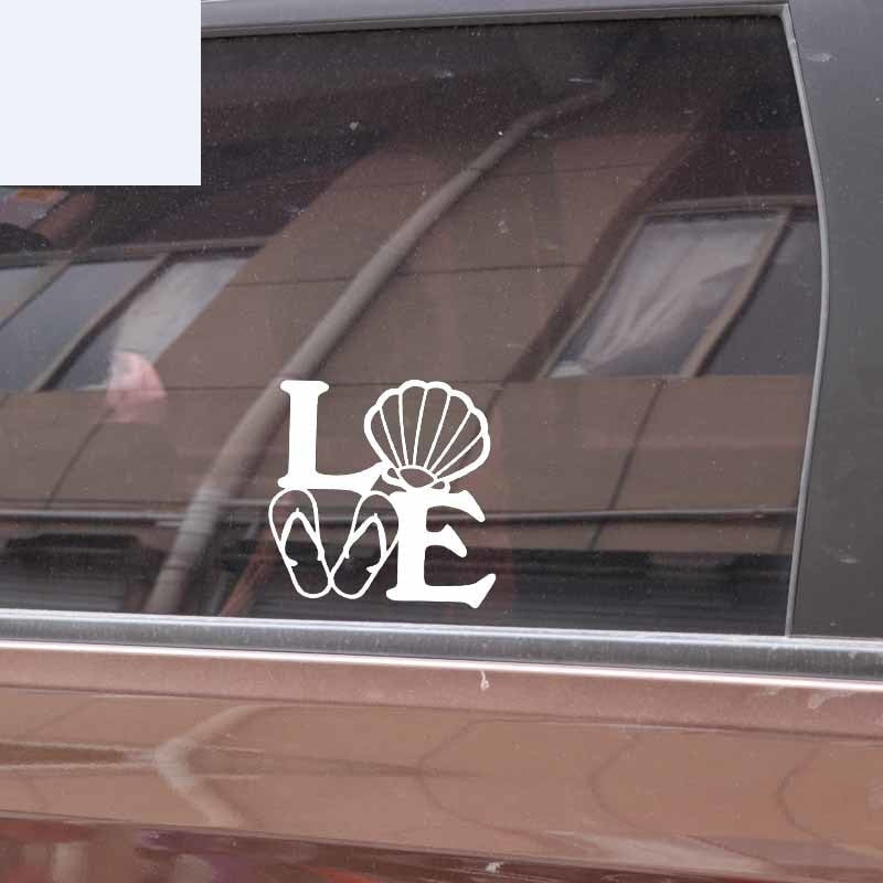 Love' Flip-Flops and Shell' Vinyl Car Sticker
