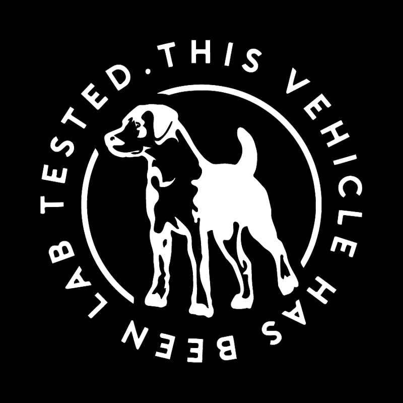 Dog 'This Vehicle Has Been Lab Tested' Vinyl Car Sticker