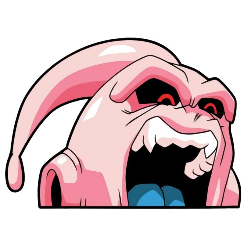 Dragon Ball Z 'Majin Buu | Screaming | 1.0' Vinyl Car Peeker Sticker