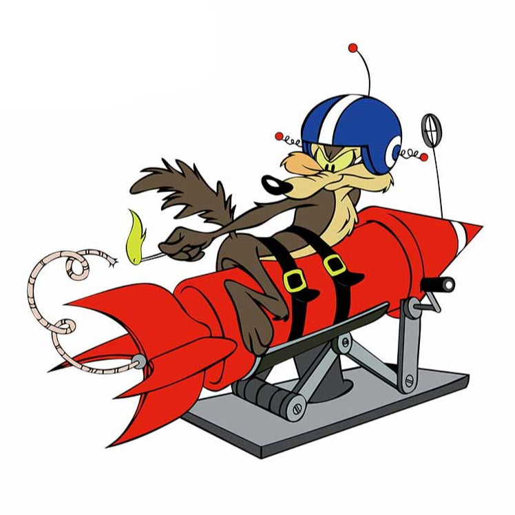 Looney Tunes 'Coyote | Lighting a Rocket | Right' Vinyl Car Sticker